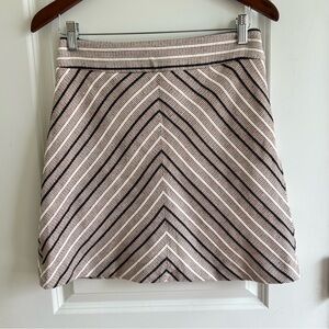 LOFT Pale Pink, White, and Black A-Line Mini Skirt